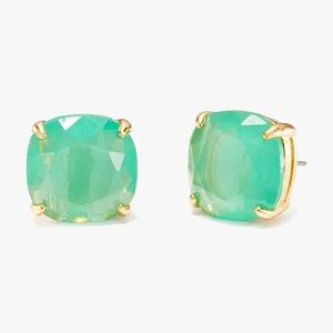 Kate Spade Elegant Green and Gold Stud Earrings (original receipt included)